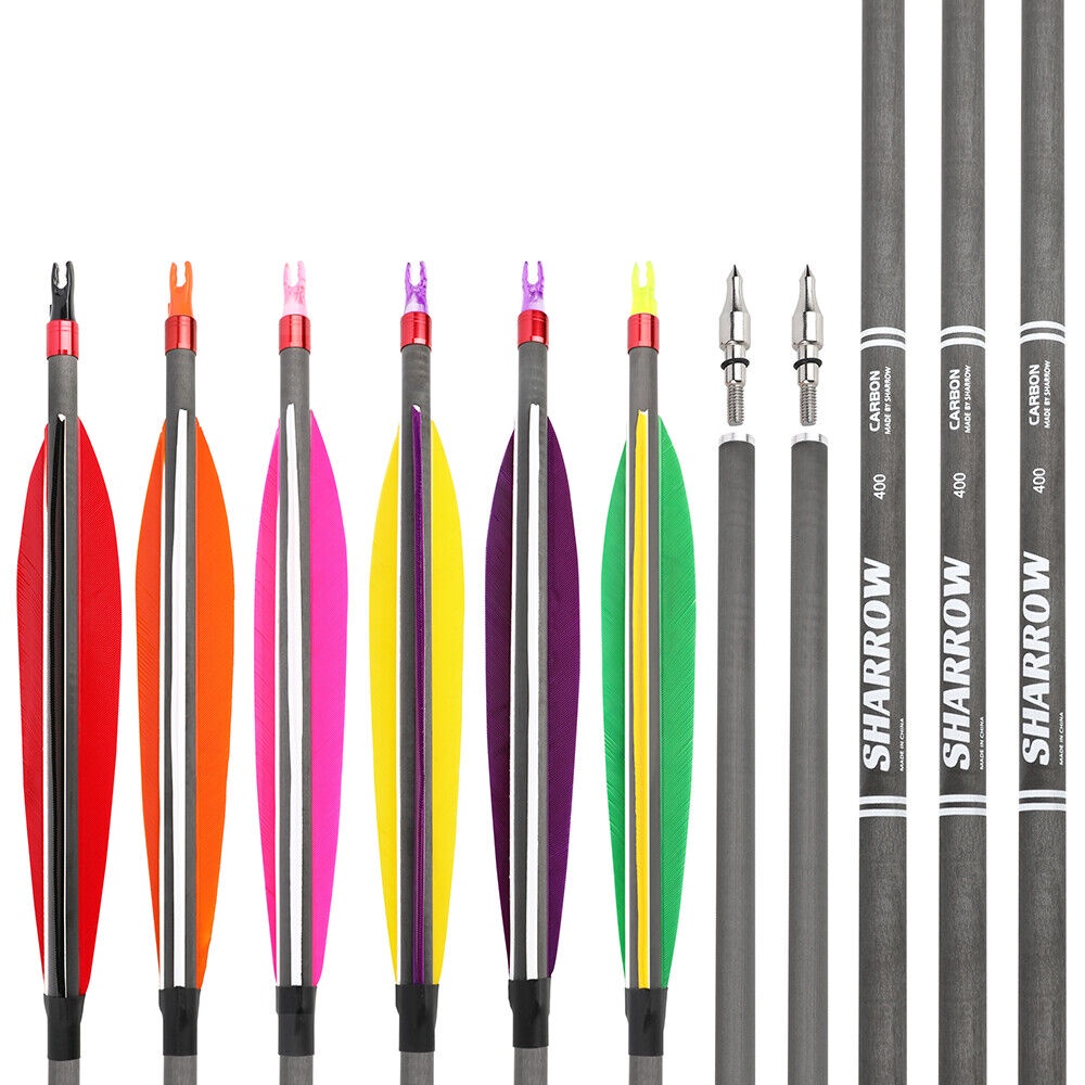 12-ชิ้นยิงธนู-30-นิ้วลูกธนูคาร์บอนไฮบริด-6-นิ้วขนนก-sp400