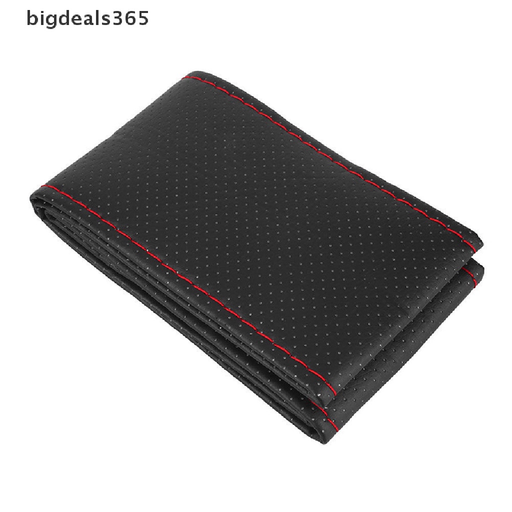 bigdeals365-ปลอกหุ้มพวงมาลัยรถยนต์-สีดํา-สีแดง-38-ซม-diy