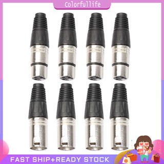 ✿CF✿คุณภาพสูง 8 pcs 4 ชาย 4 หญิง Cannon XLR 3Pin ปลั๊กไมโครโฟนสายสัญญาณเสียงตัวเชื่อมต่อสายไฟ