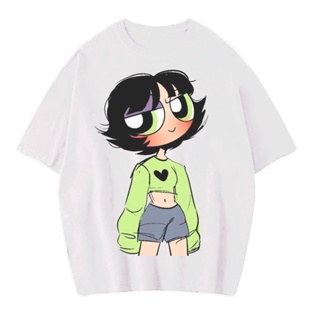 powerpuff girls T-Shirt Printed The Green Color For Women. | Vintage Style Shirt