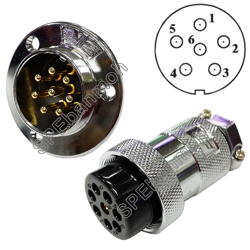 ปลั๊กเหล็ก 6 Pin ต่อสาย PL30-06 ขนาด 30มิล | Shopee Thailand