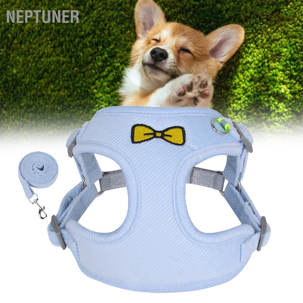 neptuner-สายรัดสุนัขขนาดเล็กสะท้อนแสงสายรัดสุนัขเสื้อกั๊กสัตว์เลี้ยงสะท้อนแสงพร้อมเชือกลากสำหรับเดิน