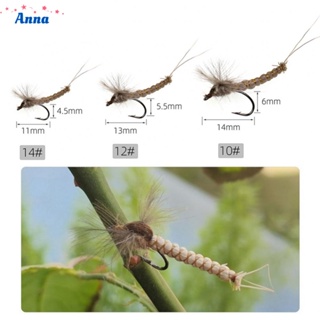 【Anna】3pcs Fly Fishing Bait  Feather Wing Mayfly Lure For Trout  Salmon Bass Catfish