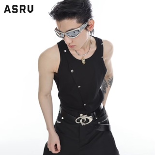 ASRV เสื้อกั๊กผู้ชาย วรรณกรรม คอกลม แนวโน้ม อารมณ์ แฟชั่น เยาวชน ยอดนิยม เสื้อแขนกุด มาตรฐานใหม่