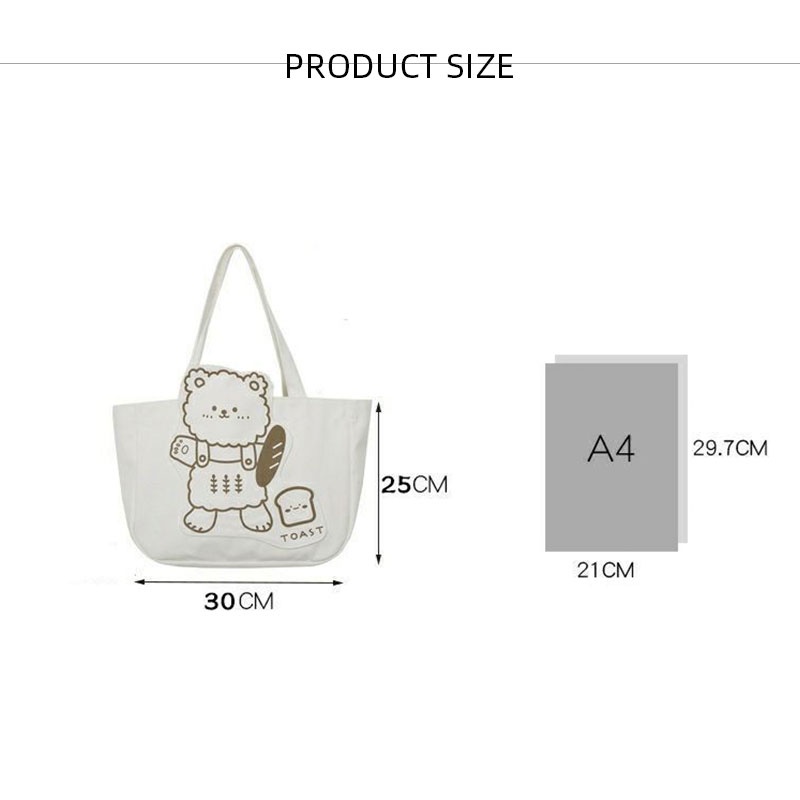 กระเป๋าสะพายไหล่ผู้หญิง-ผ้าใบแฟชั่นเกาหลีความจุขนาดใหญ่-ฮาราจูกุ-กระเป๋าช้อปปิ้งญี่ปุ่น