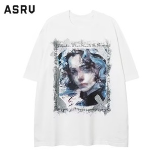 ASRV เสื้อยืด ใหม่แบรนด์น้ำในยุโรปและอเมริกา ins เสื้อยืดแขนสั้นหลวมนักเรียนชายและหญิงพิมพ์ฮิปฮอปส่วนบุคคล