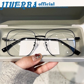 JIUERBA แว่นตาสายตาสั้น UV400 ทรงสี่เหลี่ยม ป้องกันรังสียูวี สไตล์เกาหลีเรโทร แฟชั่นสําหรับผู้ชาย และผู้หญิง