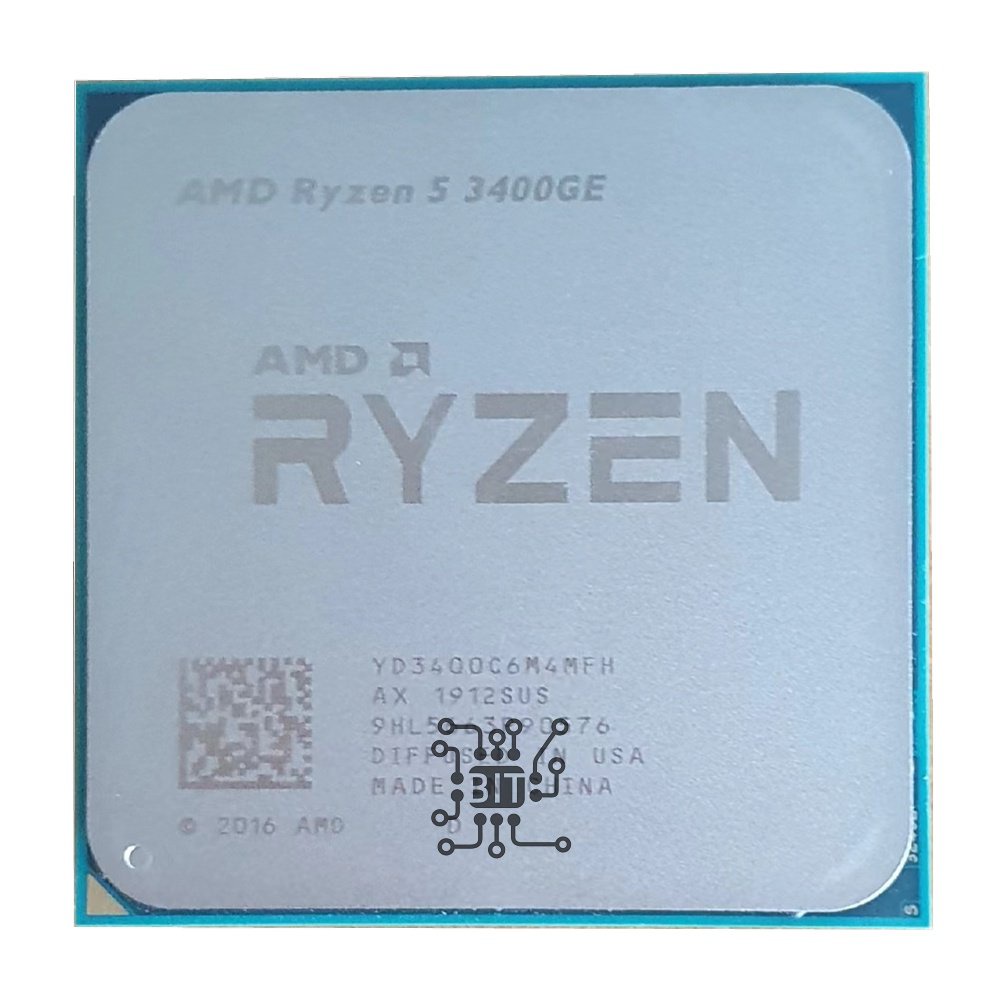 ซ็อกเก็ต AMD Ryzen 5 3400GE R5 3400GE 3.3 GHz Quad-Core Eight-Thread ...