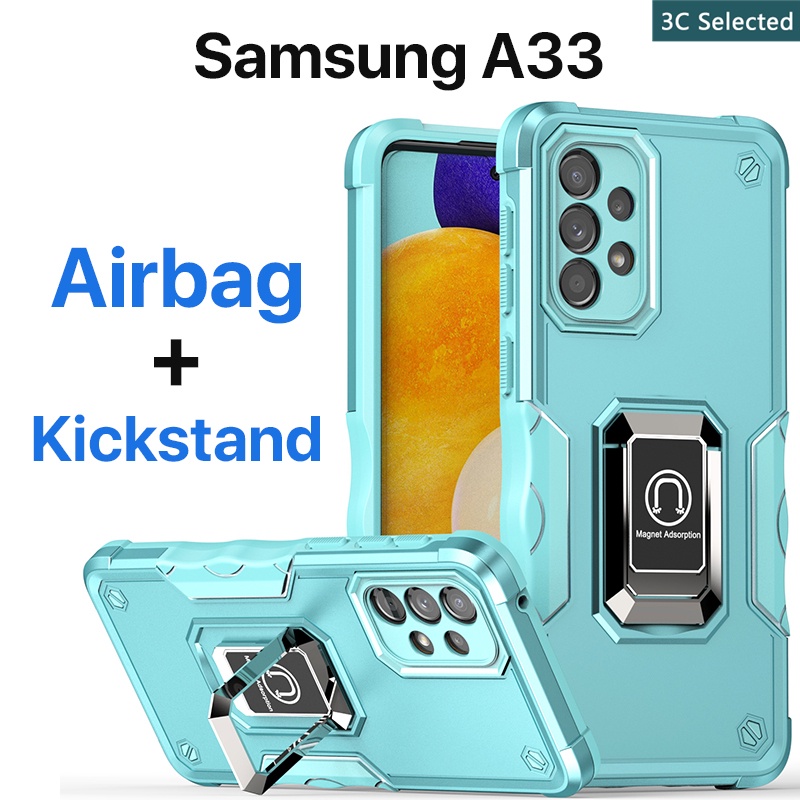 ถุงลมนิรภัย-เคส-samsung-a33-5g-case-ป้องกันการตกหล่น-ขาตั้งในตัว-ปกป้องหน้าจอ-ถุงลมนิรภัย-กันกระแทก-ป้องกันลายนิ้วมือ-ปกป้องกล้อง-กันลื่น-samsung-galalxy-a33-5g