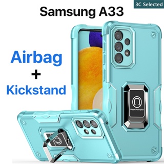 ถุงลมนิรภัย เคส Samsung A33 5G Case ป้องกันการตกหล่น ขาตั้งในตัว ปกป้องหน้าจอ ถุงลมนิรภัย กันกระแทก ป้องกันลายนิ้วมือ ปกป้องกล้อง กันลื่น samsung galalxy a33 5g