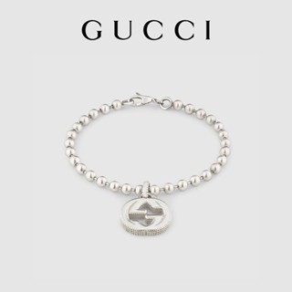 [พร้อมส่ง] Gucci GUCCI สร้อยข้อมือเงิน แบบเชื่อมต่อกัน