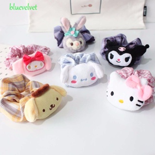 Bluevelvet ยางรัดผมหางม้า แบบยืดหยุ่น ลายการ์ตูน My Melody Kuromi HelloKt Cinnamoroll Scrunchies