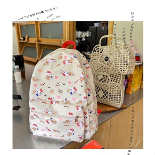 กระเป๋าเป้สะพายหลัง พิมพ์ลาย Hello Kitty น่ารัก สําหรับนักเรียนมัธยมต้น 2023