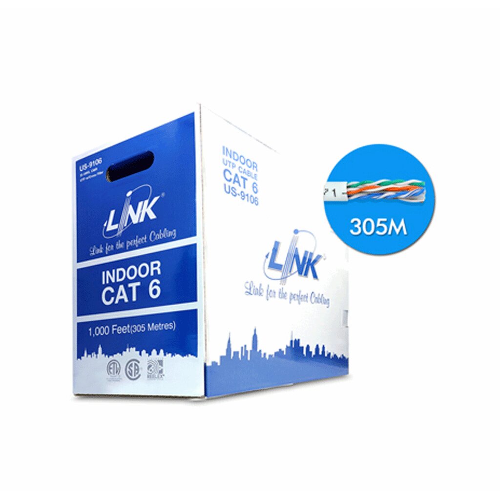 LINK US-9106LSZH CAT6 UTP Cable (305m./Box) | Shopee Thailand