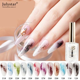 JULYSTAR Vignetting กาว 2023 สีใหม่กาวยาทาเล็บ Morandi กาวส่องไฟภาพวาดสี Gradient Marbling Water Dyeing Liquid กาวติดเล็บ