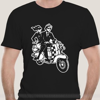 เสื้อยืดลําลอง ผ้าฝ้าย แขนสั้น พิมพ์ลาย Ska Biker Vespa Mod Motorcycle Moped Lambretta แฟชั่นสําหรับผู้ชาย และผู้หญิง