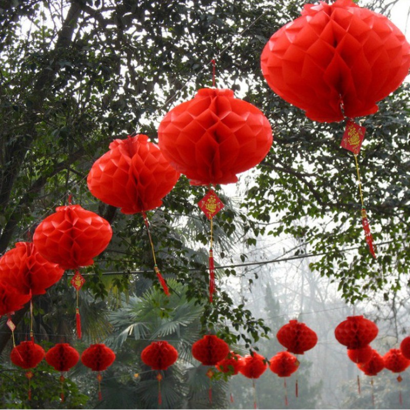 ใหม่ในปี-โคมไฟกระดาษ-โคมไฟจีน-กันนำ้-รังผึ้งจีนพับได้-มีทุกไซส์-โคมจีน-โคมเต็งลั้ง-โคมตรุษจีน-โคมแดง-โคมรังผึ้งสีแดง