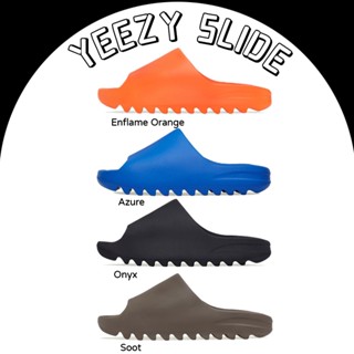 Adidas Yeezy Slide Enflame Orange Azure Onyx Soot รองเท้าแตะ