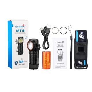 Trustfire MT15 ไฟฉาย LED 1000LM USB C 16340 EDC หัวมุม MVP ออปติก พร้อมหางแม่เหล็ก สําหรับตกปลา