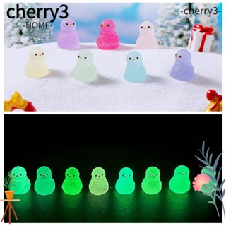 Cherry3 ตุ๊กตาหิมะเรซิ่น ขนาดเล็ก เรืองแสงในที่มืด สําหรับตกแต่งโต๊ะ DIY