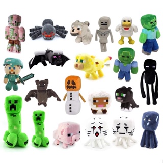 ตุ๊กตายัดนุ่น รูปการ์ตูนผีดิบ Minecraft Iron Golem Zombie Enderman Ocelot Pig Ender Dragon ของเล่นสําหรับเด็ก