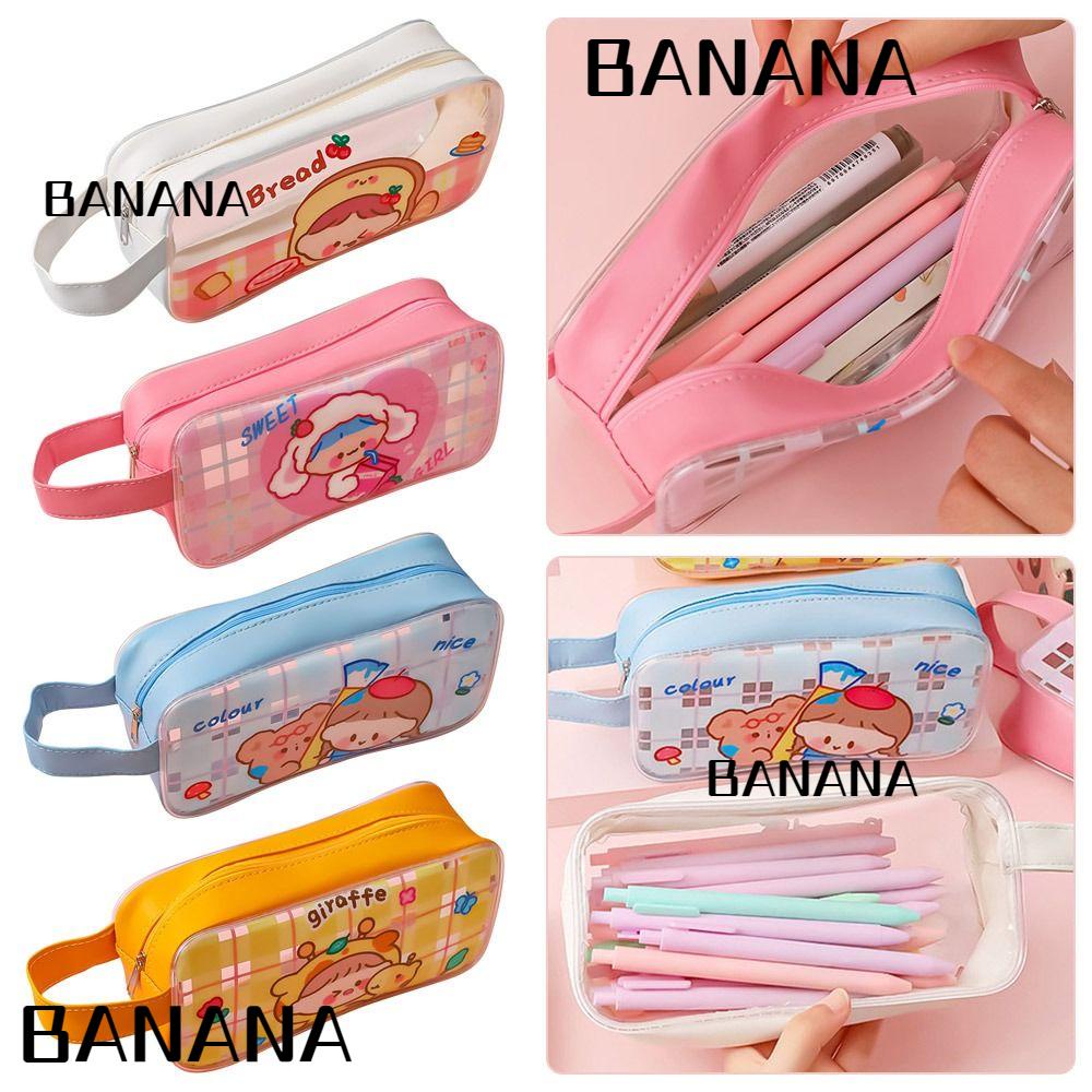 banana1-กระเป๋าดินสอ-pvc-ใส-ลายการ์ตูนน่ารัก-สําหรับนักเรียน