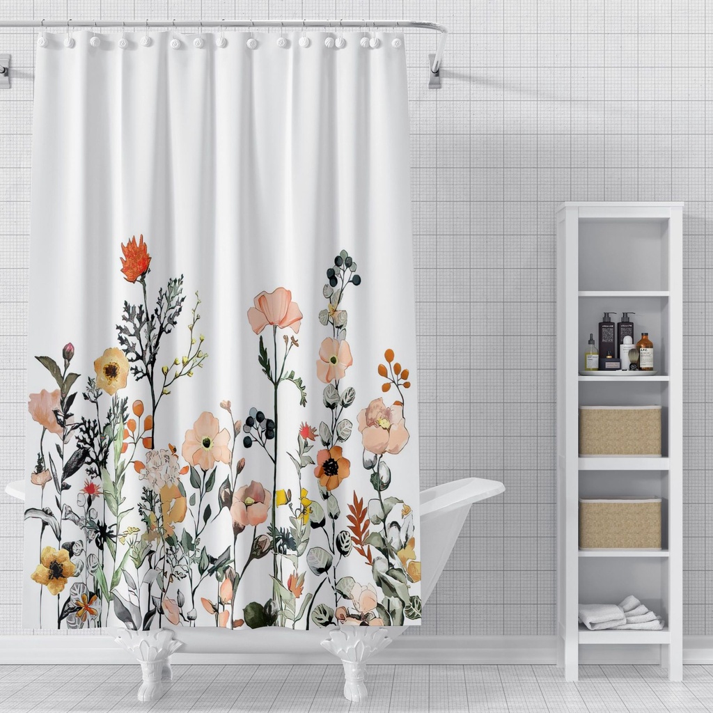 curtain-bathroom-decor-colorful-flower-shower-curtains-vibrant-colors-brand-new