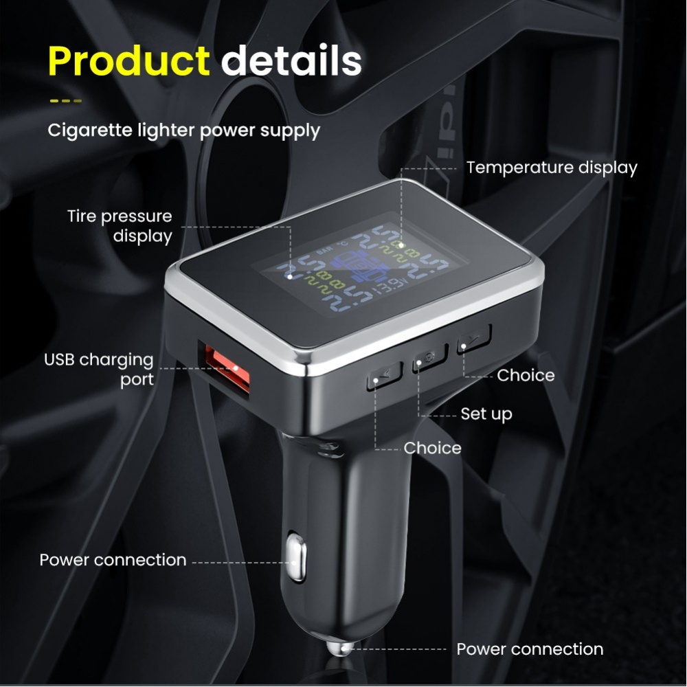 ระบบเซนเซอร์วัดความดันลมยาง-ไร้สาย-tpms-12v