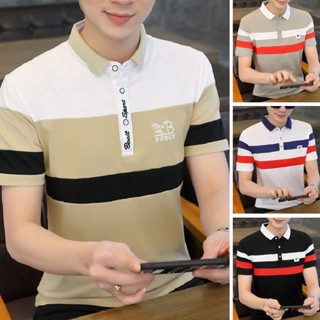 เสื้อโปโลแขนสั้น ผ้าฝ้าย ทรงสลิมฟิต เข้ากับทุกการแต่งกาย สไตล์เกาหลี สําหรับผู้ชาย SLC121