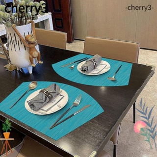 Cherry3 แผ่นเสื่อ PVC กันน้ํา กันลื่น ซักล้างได้ 17.8 นิ้ว สีฟ้า สําหรับโต๊ะอาหาร ร้านอาหาร 5 ชิ้น