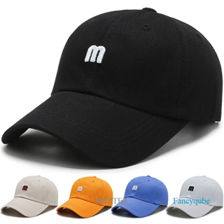 Bbyter หมวกเบสบอล ผ้าฝ้าย พิมพ์ลายตัวอักษร M สไตล์เกาหลี สําหรับทุกเพศ