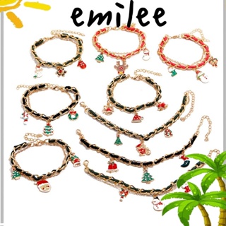 Emilee สร้อยข้อมือ โลหะผสม น่ารัก ของขวัญแฟชั่น จี้ต้นคริสต์มาส เครื่องประดับคริสต์มาส