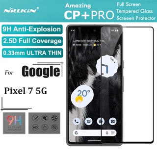 Nillkin ฟิล์มกระจกนิรภัยกันรอยหน้าจอ CP+Pro 0.33 มม. 2.5D HD 9H กรอบสีดํา สําหรับ Google Pixel 7 5G