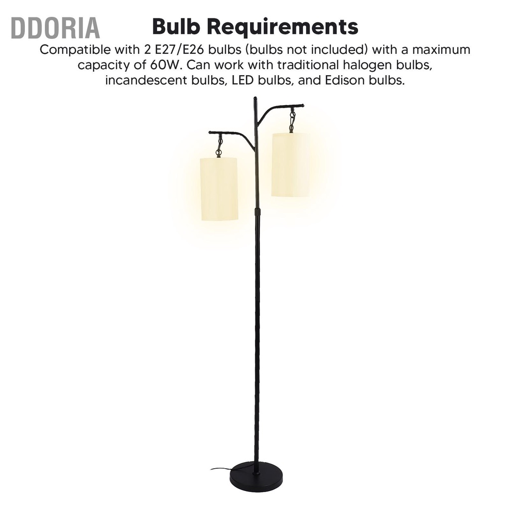 ddoria-โคมไฟตั้งพื้น-2-หัว-e26-e27-เหล็กโคมไฟมุมยืนทันสมัยพร้อมโป๊ะผ้าสำหรับห้องนอนห้องนั่งเล่นสำนักงาน
