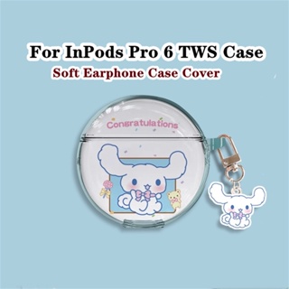 【คุณภาพสูง】เคสหูฟังนิ่ม แบบใส ลายการ์ตูนนักบินอวกาศ สําหรับ InPods Pro 6 TWS Pro6