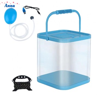 【Anna】Outdoor Fishing Folding Fish Bucket With Live Fish Oxygen Pump Chargeable