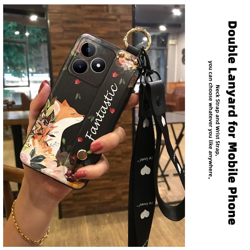 ring-lanyard-phone-case-for-realme-c53-narzo-n53-durable-silicone-phone-holder-shockproof-kickstand-wrist-strap-protective