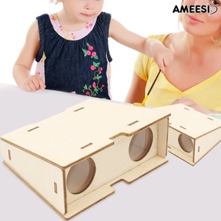 Ameesi กล้องโทรทรรศน์วิทยาศาสตร์ แบบไม้ DIY ของเล่นเสริมพัฒนาการ สําหรับเด็ก 1 ชุด