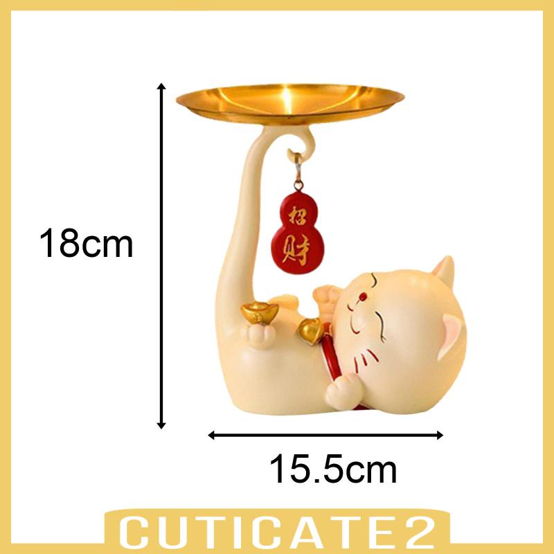 cuticate2-ถาดเรซิ่น-รูปปั้นแมว-สําหรับตกแต่งบ้าน-ชั้นวางหนังสือ-เครื่องประดับ-กุญแจ