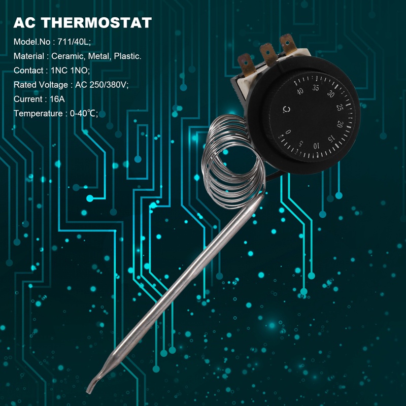 1nc-1no-ac-250v-380v-16a-0-40c-สวิตช์ควบคุมอุณหภูมิ-เทอร์โมสตัท-เส้นเลือดฝอย