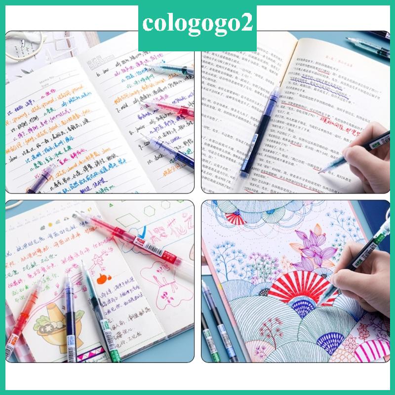 cologogo2-ปากกาหมึกเจล-0-5-มม-แห้งเร็ว-สําหรับเขียนวารสาร-8-ชิ้น