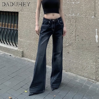 DaDuHey🎈 Women New Korean Style plus Size High Waist Fashion Casual Loose Mop Wide Leg Slightly Flared Pants