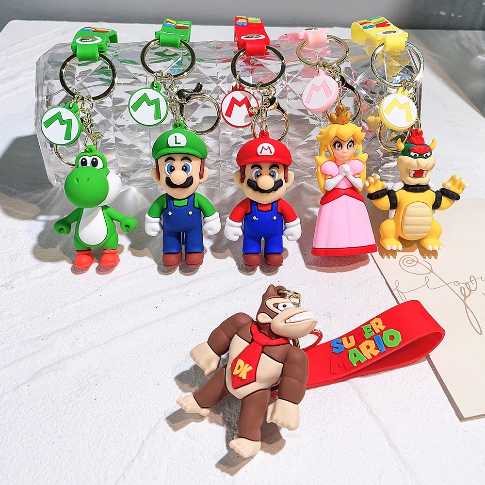 พวงกุญแจ-จี้ตุ๊กตาฟิกเกอร์-pvc-รูปการ์ตูนมาริโอ้-bros-luigi-toad-yoshi-bowser-10-แบบ