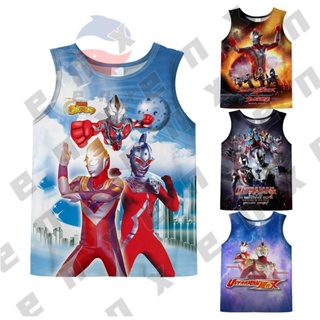 เสื้อกล้าม พิมพ์ลาย Ultraman Belial Geed Zero 3 มิติ แฟชั่นฤดูร้อน สําหรับเด็กผู้ชาย
