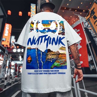 S-8XL National tide brand fun cartoon oil painting style printed short-sleeved t-shirt men and women Harajuku style_01