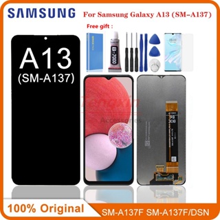 ของแท้ หน้าจอสัมผัส LCD ดิจิไทเซอร์ 6.6 นิ้ว สําหรับ Samsung Galaxy A13 (SM- A137) A137 A137F A137F DSN A137F DS