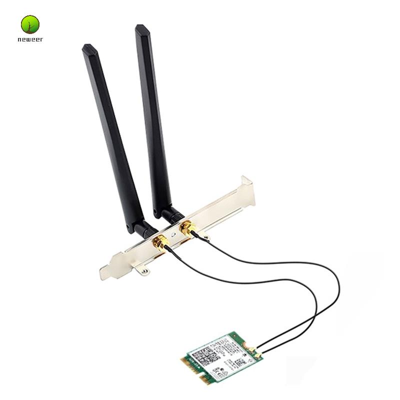 Carte WiFi Intel 9560NGW + 2 Antennes - 1730 Mbps, Dual-Band 2.4G/5G, Bluetooth 5.0, M.2 CNVi - Compatible Certains PC Portables