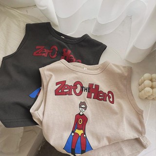 พร้อมส่ง ขายดี สไตล์ญี่ปุ่น เกาหลี ใส่ง่าย!เสื้อแขนกุด คอกลม พิมพ์ลายการ์ตูนซูเปอร์แมน เข้ากับทุกการแต่งกาย สไตล์เกาหลี แฟชั่นฤดูร้อน สําหรับเด็ก 22