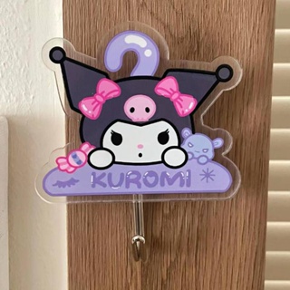 ตะขออะคริลิค ลายการ์ตูน Sanrio Mymelody Kuromi Pochacco Cinnamoroll Pom Pom Purin น่ารัก สําหรับแขวนเสื้อผ้า กุญแจ ตกแต่งบ้าน