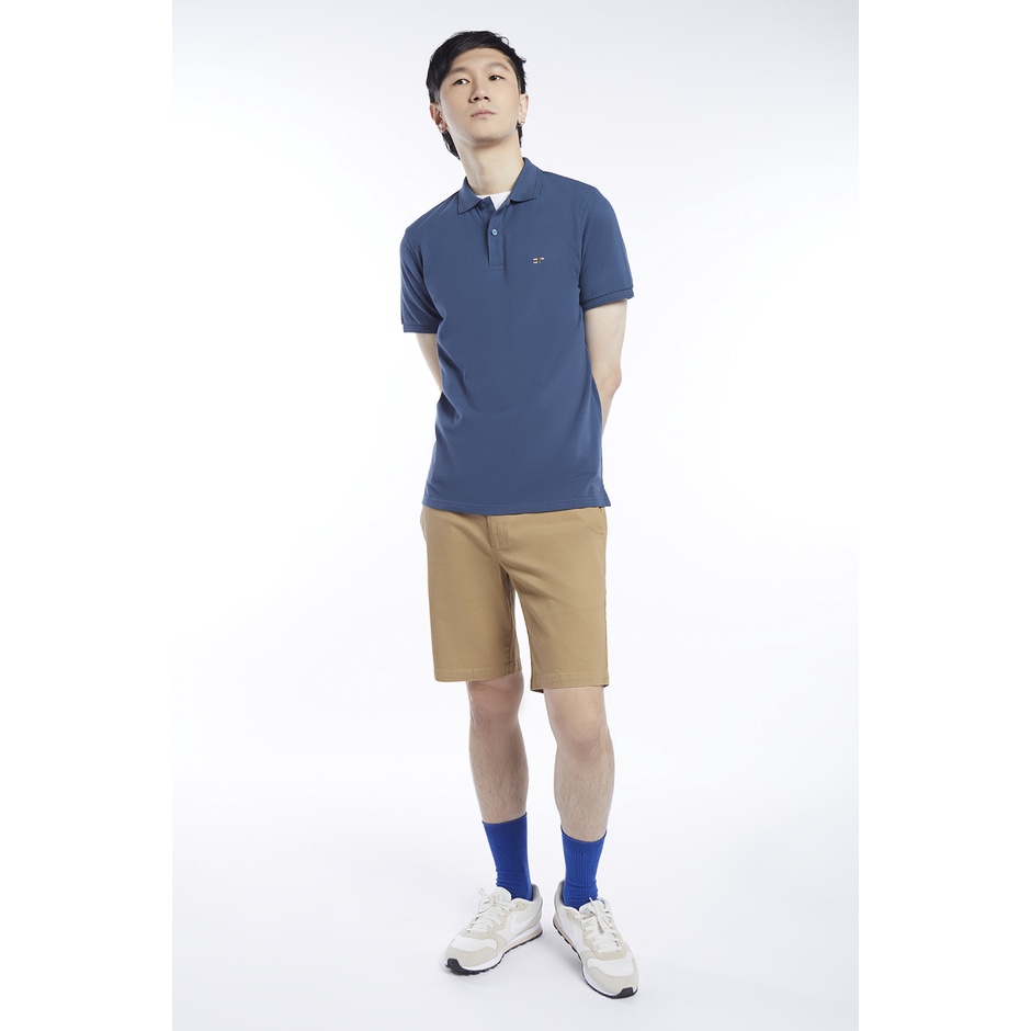 esp-เสื้อโปโลปักโลโก้-ผู้ชาย-สีน้ำเงิน-logo-embroidered-polo-shirt-3665